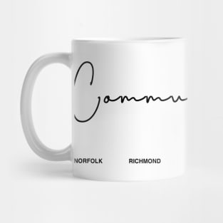 Community Love Script Cursive Font Black Mug